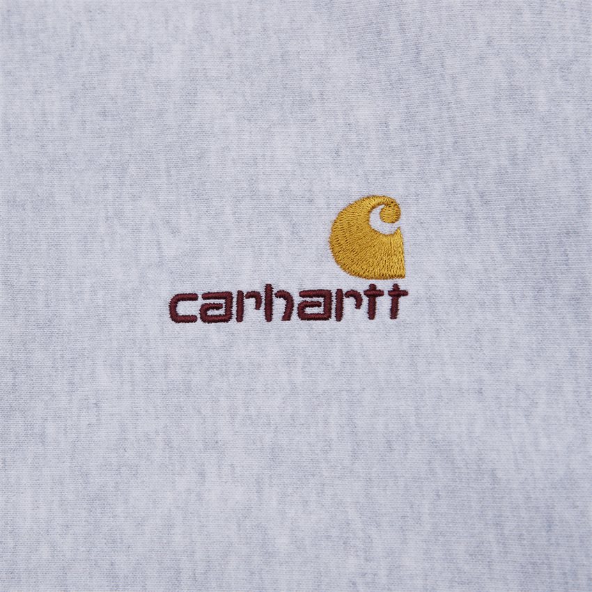 Carhartt WIP Sweatshirts HOODED AMERICAN SCRIPT SWEAT I028279 ASH HEATHER